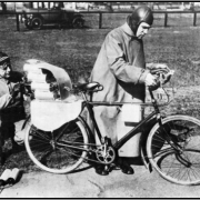 Figure 8. My friend, in safety goggles, designs a bicycle that will propel me towards nothing new. 